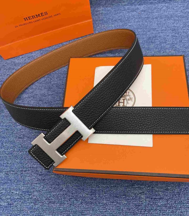 Hermes Belts for Men - H Logo - Reversible Leather Replica H3 15 Hermes Belts for Men
