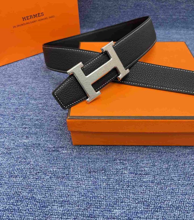 Hermes Belts for Men - H Logo - Reversible Leather Replica H3 14 Hermes Belts for Men