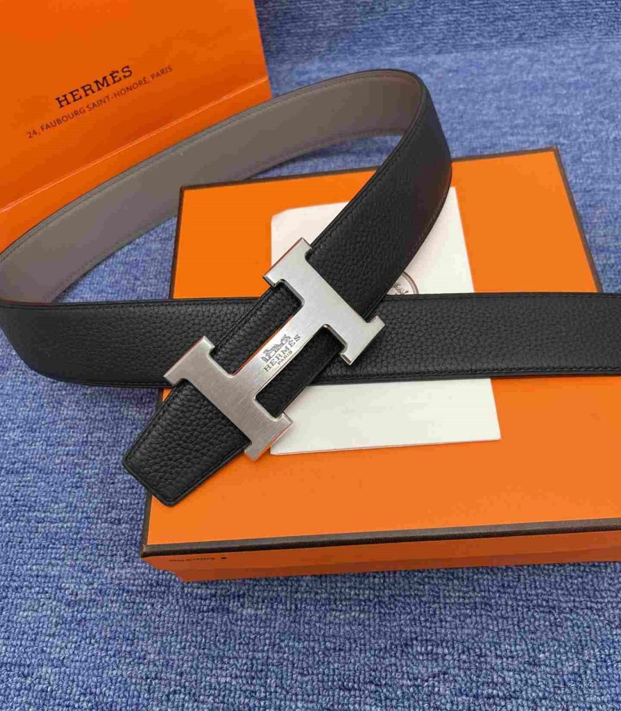 Hermes Belts for Men - H Logo - Reversible Leather Replica H3 56 Hermes Belts for Men