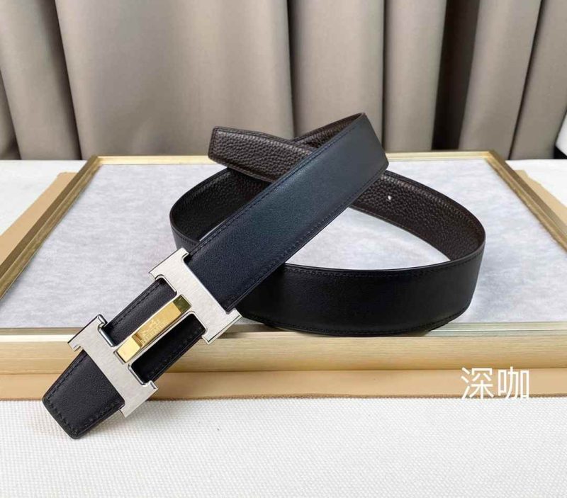 Hermes Belts for Men - H Logo - Double Sided belt Replica H4 8 Hermes Belts for Men