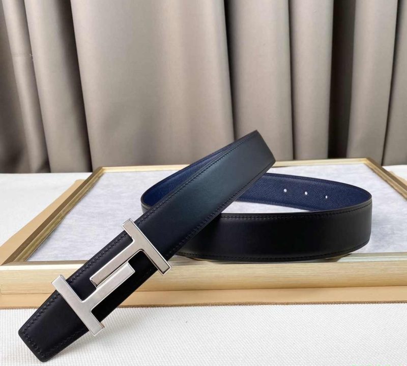 Hermes Belts for Men - H Logo - Black Brown Replica H5 10 Hermes Belts for Men