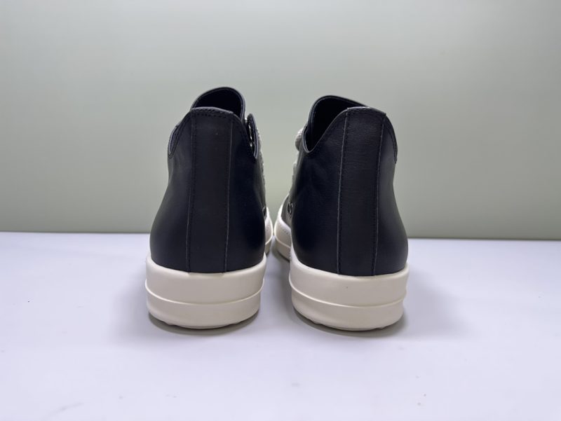 Rick Owens low jumbo sneakers-BLACK LEATHER 14 rick owens sneakers (3)