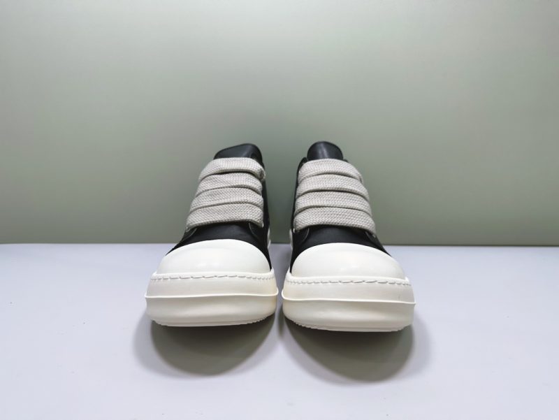 Rick Owens low jumbo sneakers-BLACK LEATHER 10 rick owens sneakers (4)