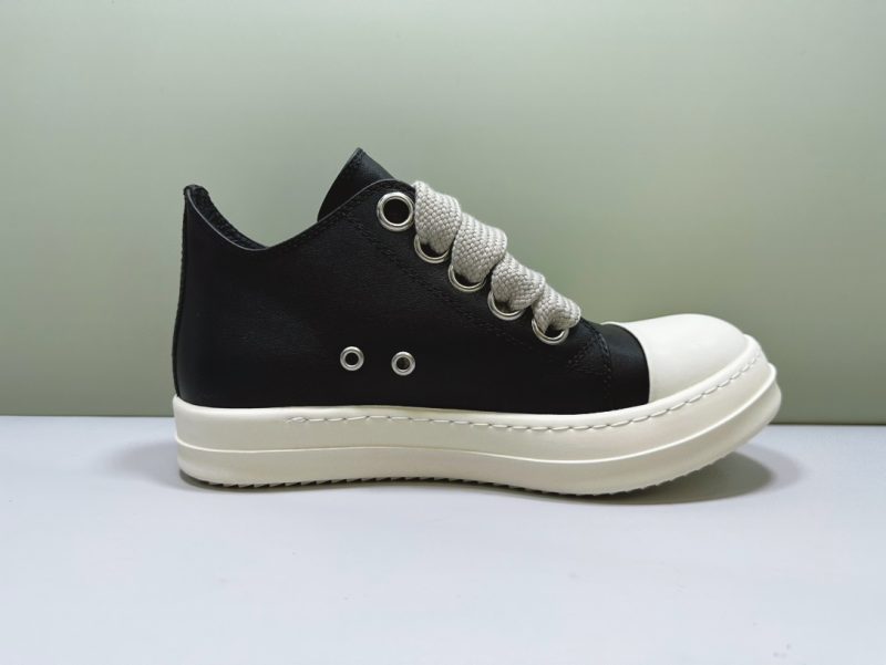 Rick Owens low jumbo sneakers-BLACK LEATHER 12 rick owens sneakers (6)