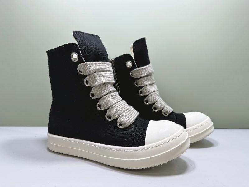 Rick Owens replica Jumbo Lace Sneaks Black Milk-Canvas 11 rick owens sneaks (2)
