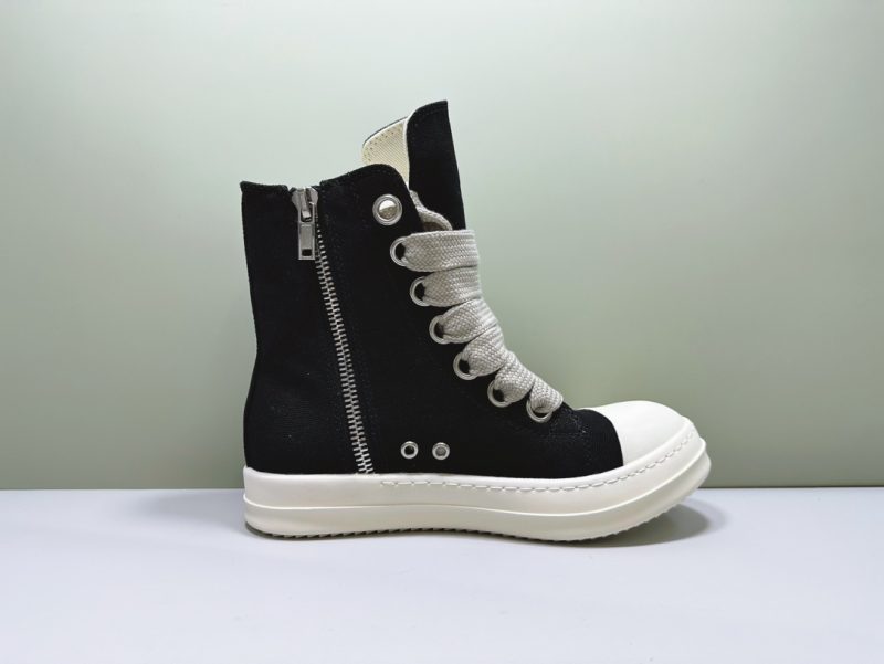 Rick Owens replica Jumbo Lace Sneaks Black Milk-Canvas 9 rick owens sneaks (8)