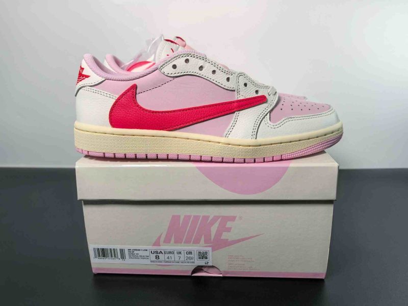 Jordan 1 Retro Low OG SP Travis Scott Sail Tropical Pink 8 ts pink (4)